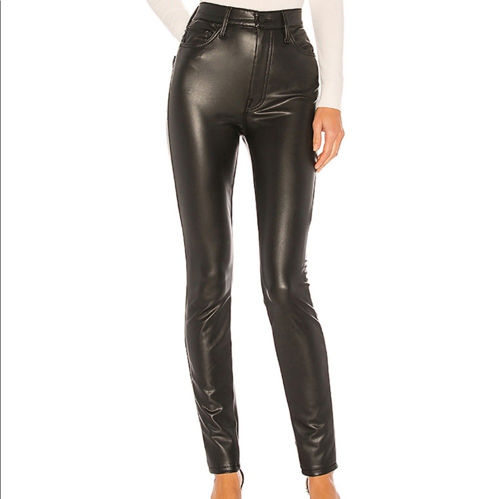 MOTHER Vegan leather highwaisted paints